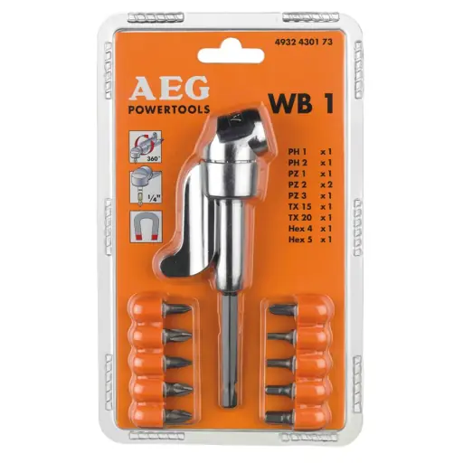 AEG WB1 açılı vidalama aparatı + 10 uç