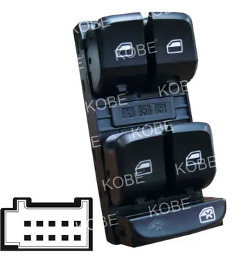 CAM ACMA KAPAMA ANAHTARI [SOL 4CAM - 10P. - SIYAH] [AUDI Q5 2008 ->]