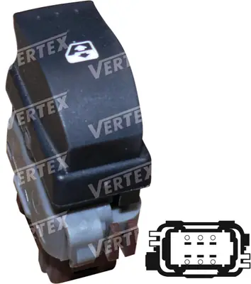 CAM ACMA KAPAMA ANAHTARI [SAG CAM TEKLI - KAHVE - 6P.] [RENAULT MASTER II]