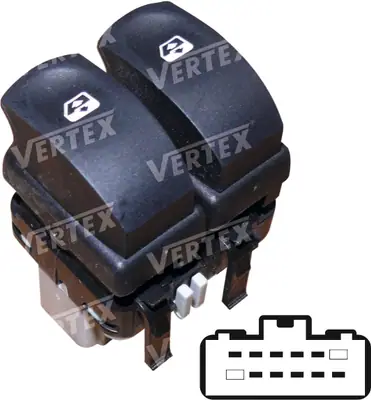 CAM ACMA KAPAMA ANAHTARI [SOL 2CAM - GRI SOKET - 10P.] [RENAULT CLIO III 2007 ->2012]