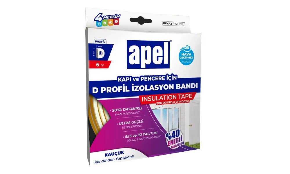 Apel EPDM D-Profil İzolasyon Bandı
