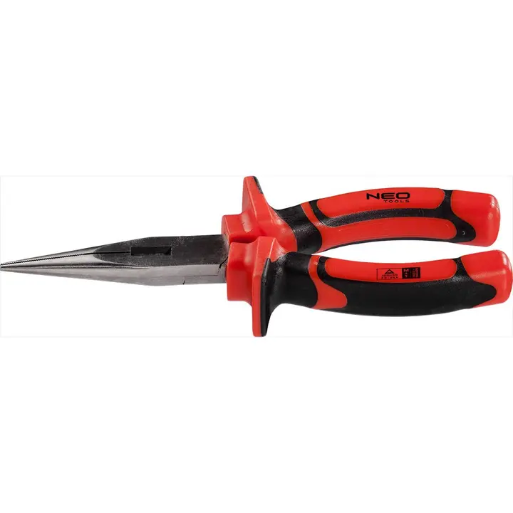 Düz uzun burunlu pense VDE 160 mm, CrV, parlatılmış