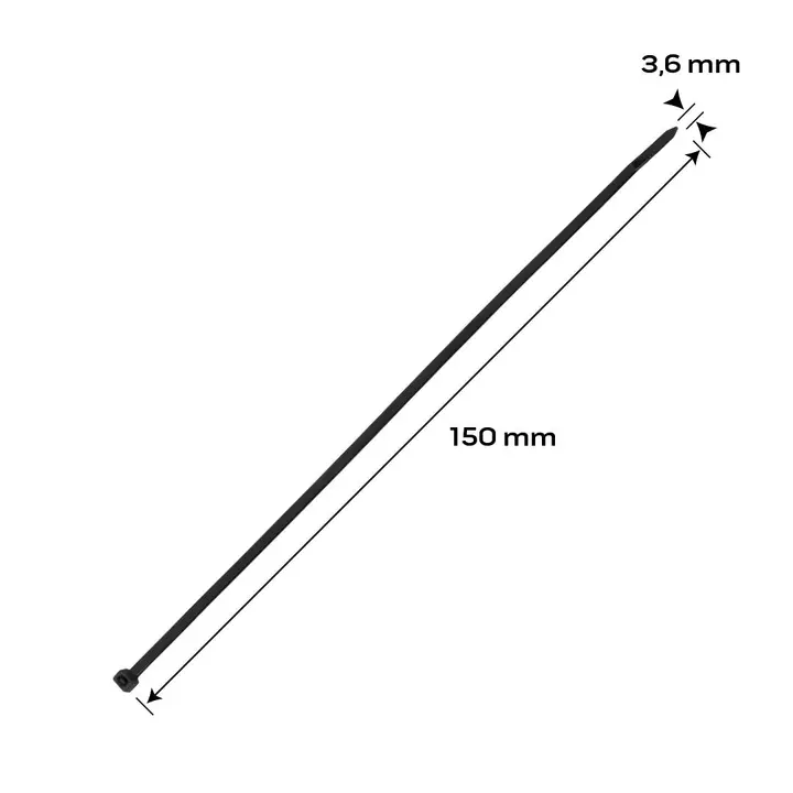 EXTREME kablo bağları 3,6 x 150 mm, siyah