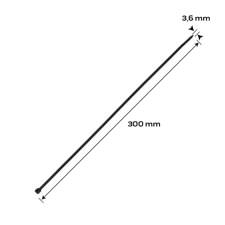 EXTREME kablo bağları 3,6 x 300 mm, siyah