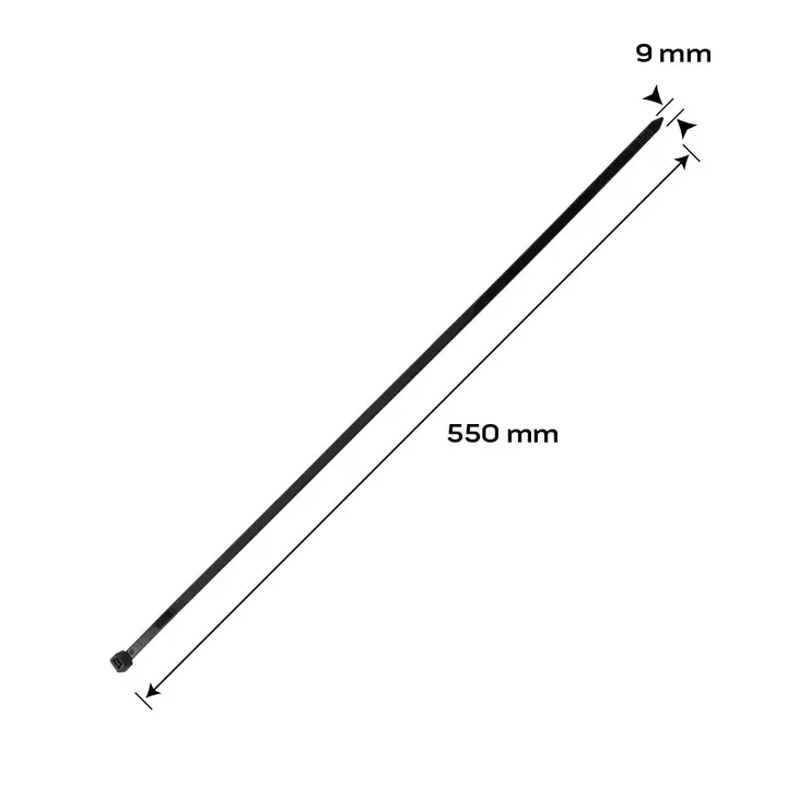 EXTREME kablo bağları 9,0 x 550 mm, siyah, 50 adet