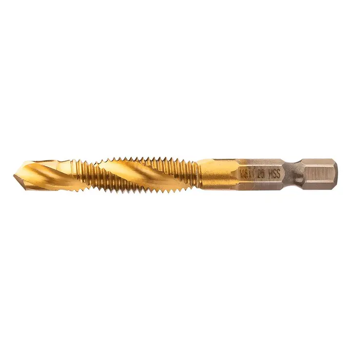 HSS TiN dişli matkap ucu, M8 x 1,25 mm, Hex