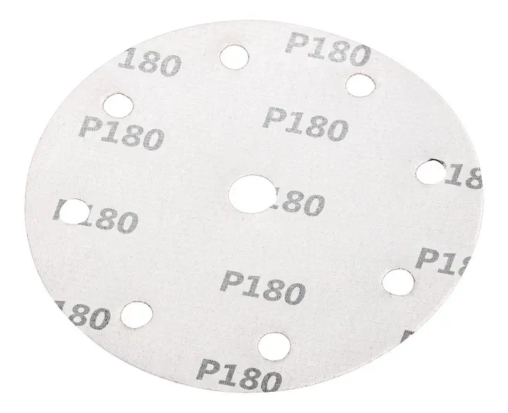 Cırt bantlı zımpara diski 150 mm, P180, 5 adet, 04-721 için 9 delikli