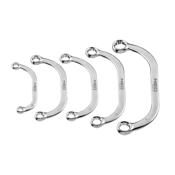 Kavisli yıldız anahtarlar 9-22 mm, 5 parçalık set
