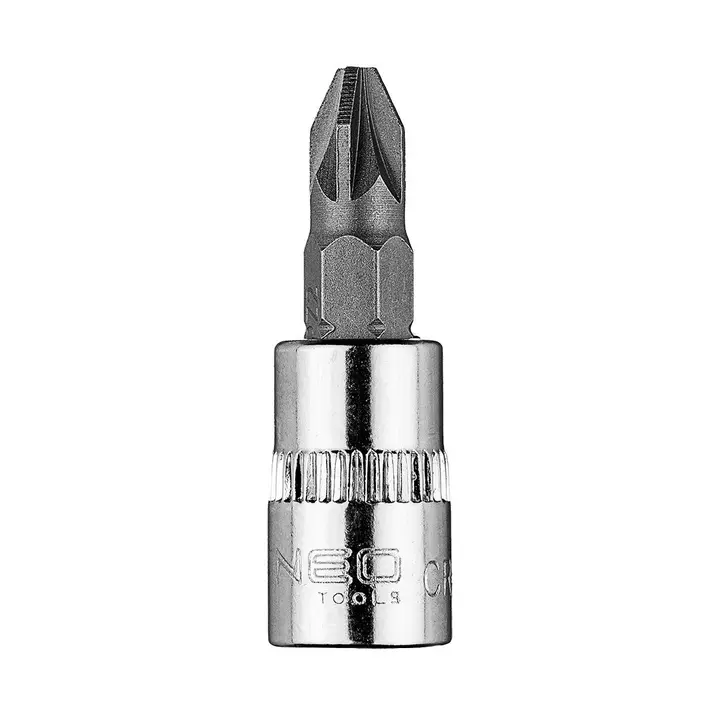 1/4 lokma üzerinde PZ2 tornavida ucu, kısa, 37 mm