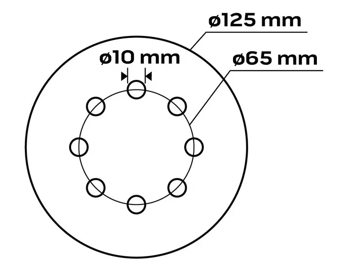 Cırt bantlı zımpara diski 125 mm, P40, 5 adet, 8 delikli