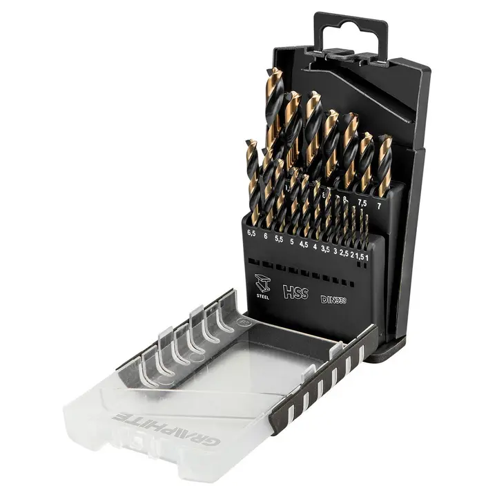 HSS-CNC matkap ucu, 124°, Pro-Tec, 1.0 - 10.0 mm, 19 parça set