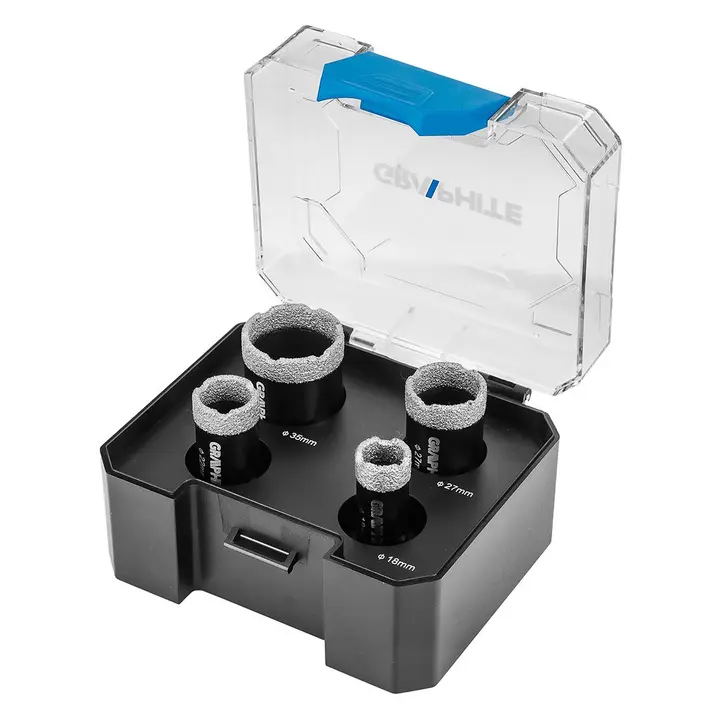 Elmas delik açma testeresi (18, 22, 27, 35 mm), 4 parça set