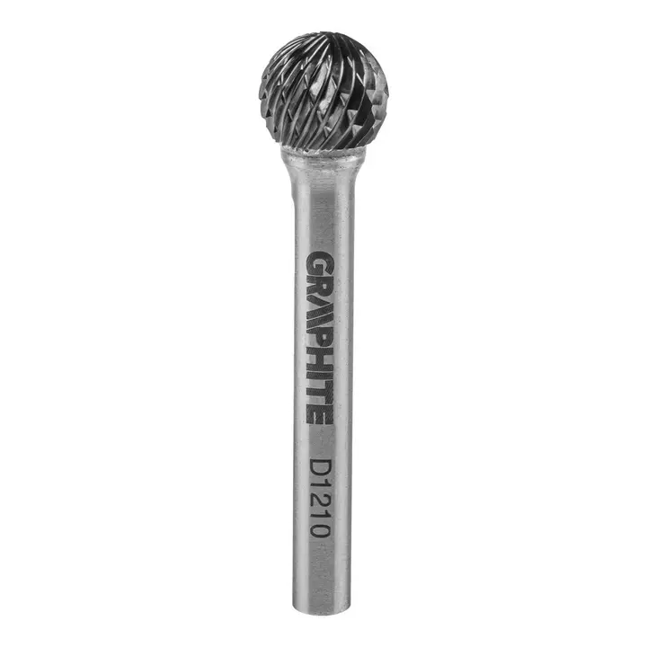 Metal freze ucu HM, tip D (küresel), 12 x 10 mm, şaft 6 x 45 mm