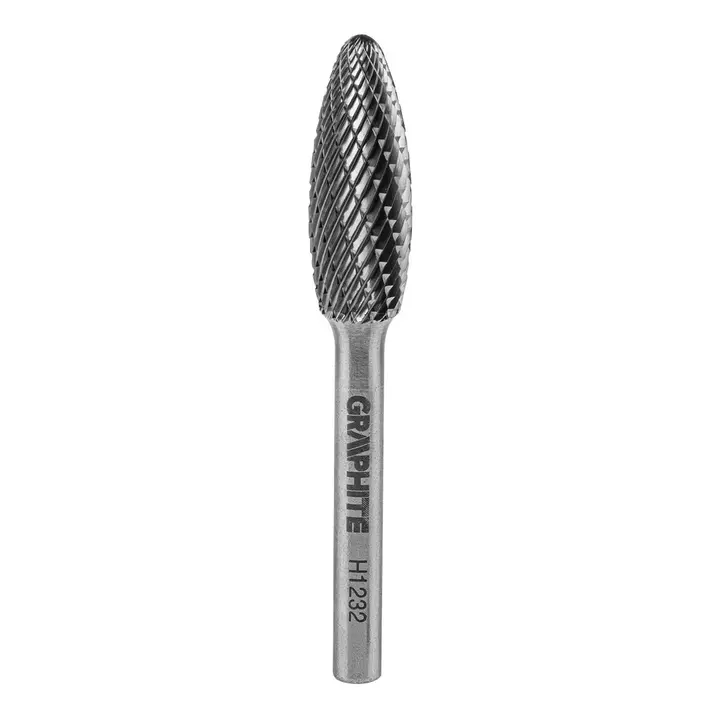 Metal freze ucu HM, tip H (alev uçlu (konik yuvarlak)), 12 x 32 mm, şaft 6 x 45 mm