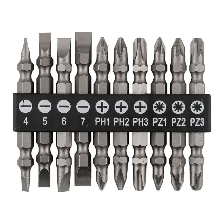 Çift taraflı uç seti SL4/5/6/7, PH1/2/3, PZ1/2/3 x 65 mm, 10 adet