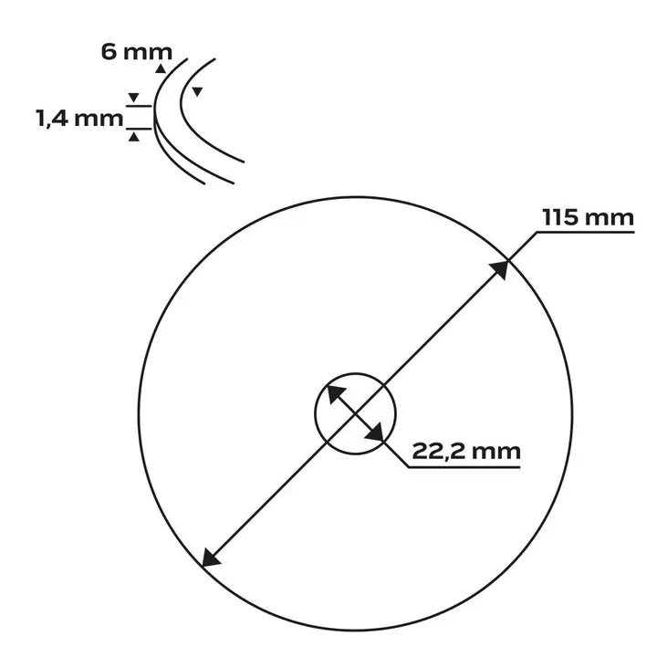 Elmas disk 115 x 22,2 mm, turbo süper ince