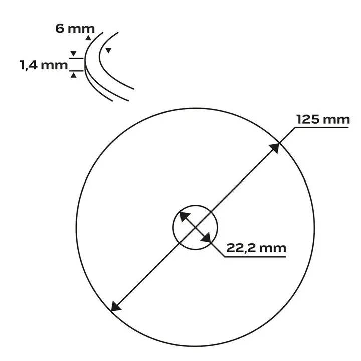 Elmas disk 125 x 22,2 mm, turbo süper ince