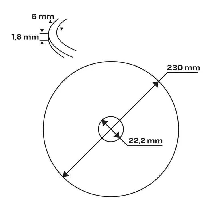 Elmas disk 230 x 22,2 mm, turbo süper ince