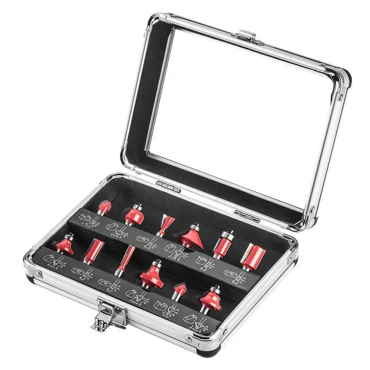 Karbür freze ucu, 8 mm sap, 12 parça set