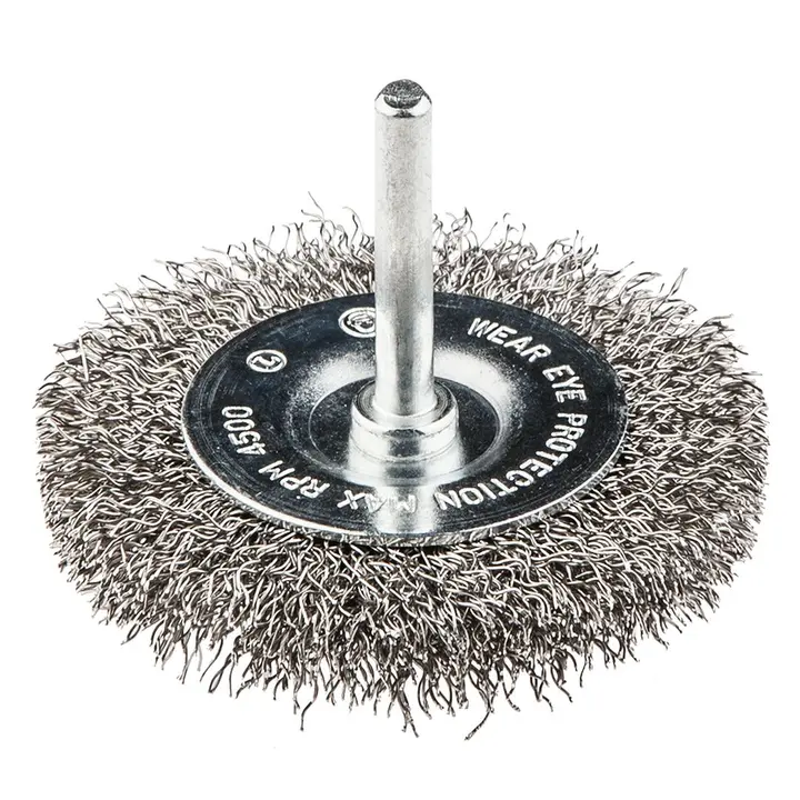 Saplı tel çark fırça 50 mm, INOX