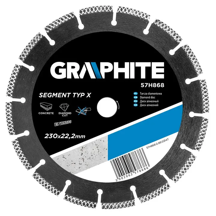 Lazer kaynaklı X tipi segmentli elmas disk 230x22mm - çok amaçlı