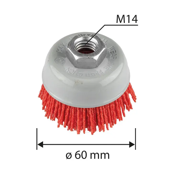 Naylon çanak fırça 60 mm, M14