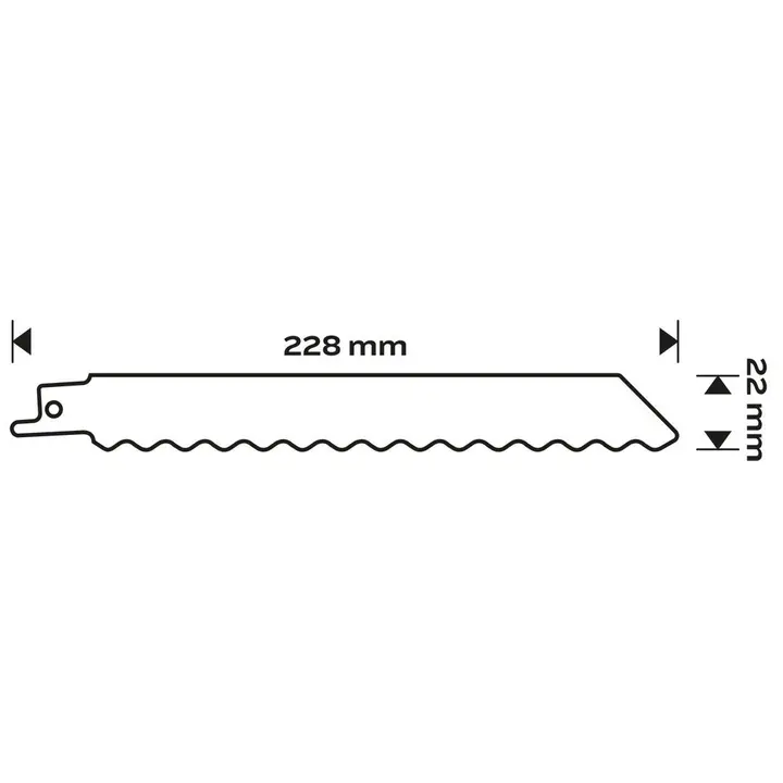 Yalıtım, kauçuk, karton için temiz kesim kılıç testere bıçağı, 228 mm, HCS