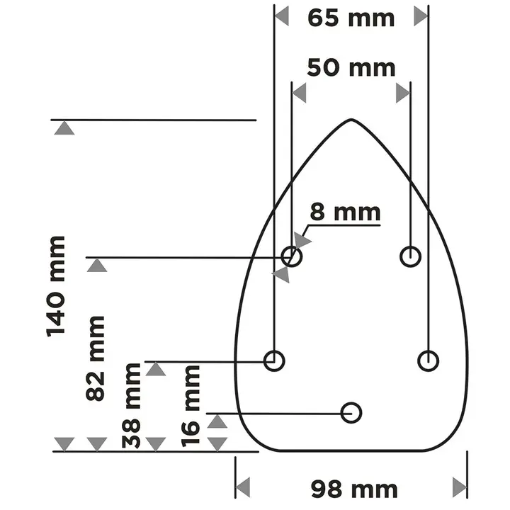 Zımpara kağıdı, cırt bantlı, iron 98 x 140 mm, P60, 5 adet, 5 delikli