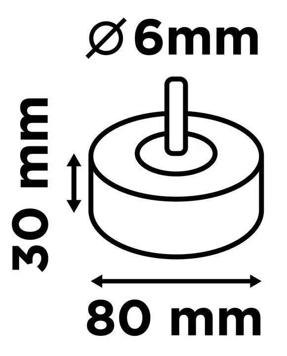 Saplı flap disk 80 x 30 x 6 mm, P