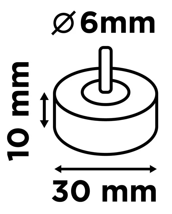 Saplı flap disk 30 x 10 x 6 mm, P40