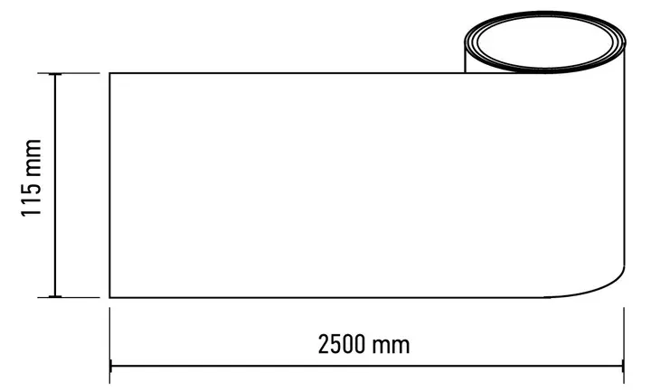 Rulo sarı zımpara kağıdı 2.5 m x 115 mm, P