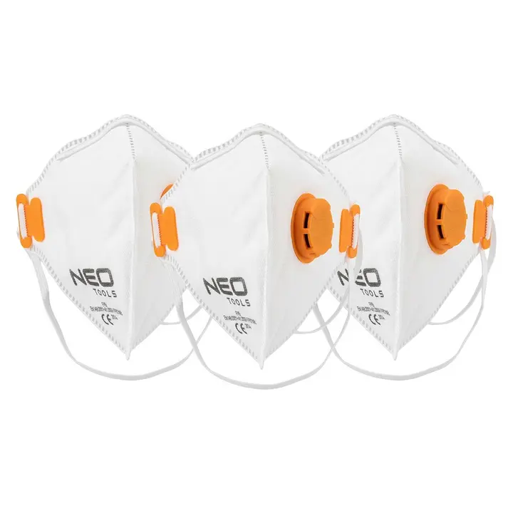 Katlanır yarım maske FFP2, ventilli, 3 adet, CE