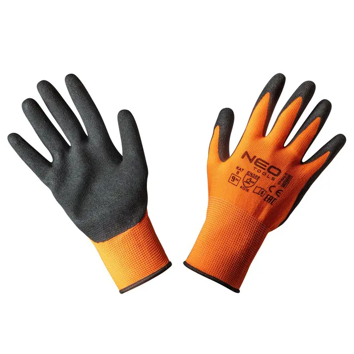 İş eldiveni, nitril kaplı polyester (kumlu), 4131X, numara