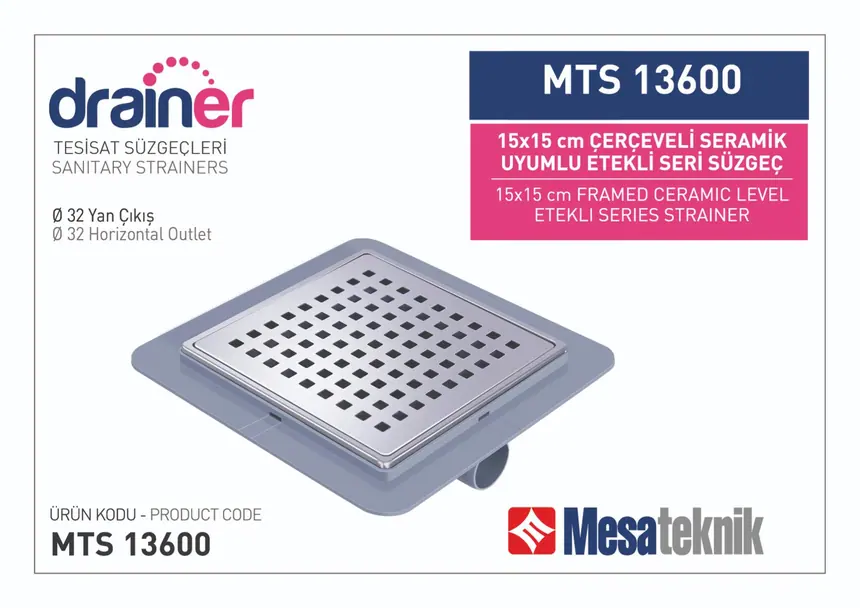 MTS 13600 Etekli Serisi Paslanmaz Çerçeveli 15 cm
