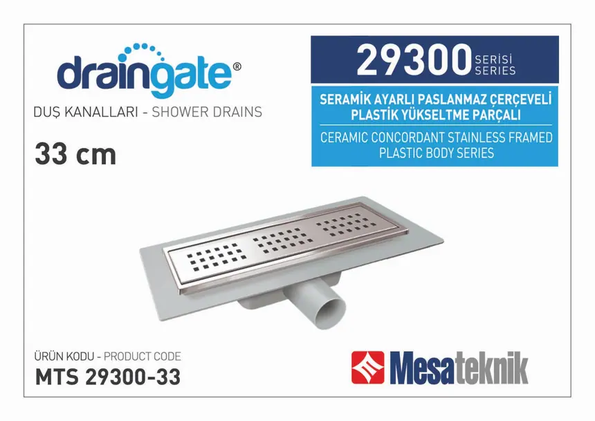 MTS 29300 Seramik Ayarlı Paslanmaz Çerçeveli Plastik Yükseltme Parçalı