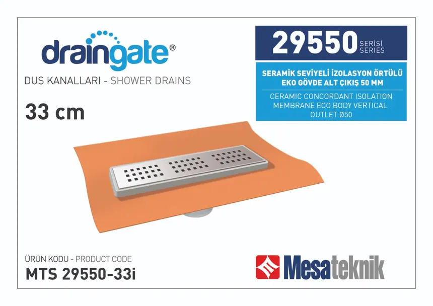 MTS 29550İ İzolasyon Örtülü Alttan Çıkış 50mm