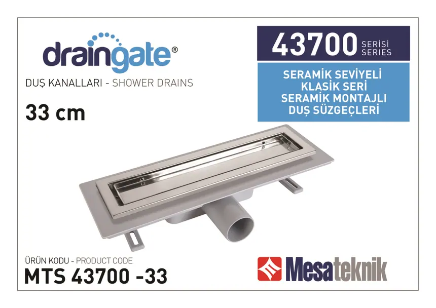 MTS 43700 Seramik Etekli Seramik Montajlı Duş Kanalı