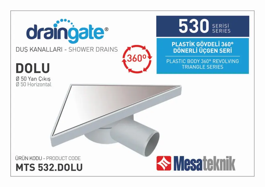 MTS 530 Plastik Gövdeli 360º Dönerli 20 cm Üçgen Seri