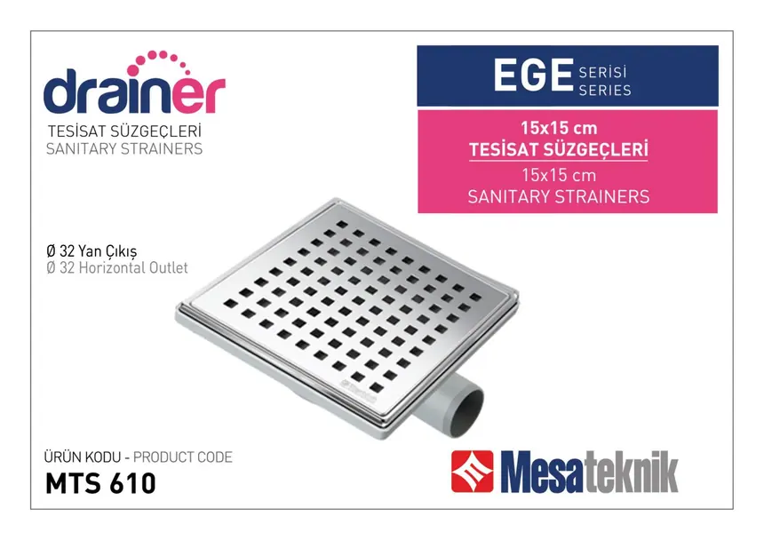 MTS 610 Ege Serisi 15 cm Tesisat Süzgeci