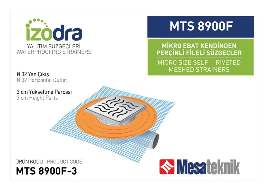 MTS 8900F Kendinden Percinli Fileli Suzgec Sistemleri Mikro Ebat