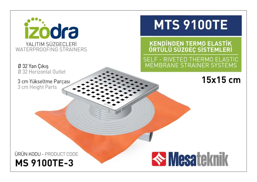MTS 9100TE Kendinden Percinli Örtülü Suzgec Sistemleri 15 cm