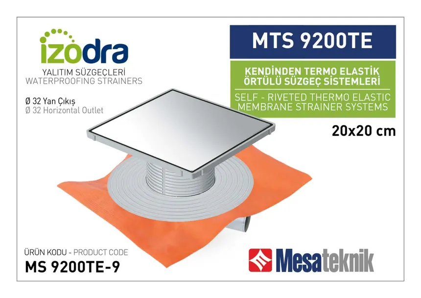 MTS 9200TE Kendinden Percinli Örtülü Suzgec Sistemleri 20 cm Kare