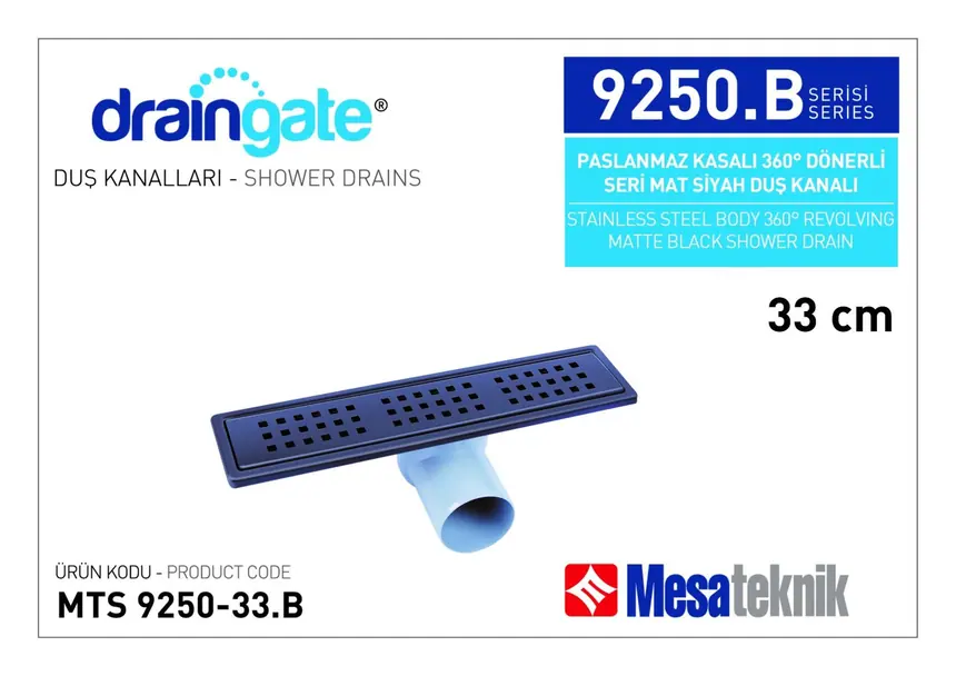 MTS 9250.B Paslanmaz Gövdeli 360º Dönerli Seri - Mat Siyah Kaplama