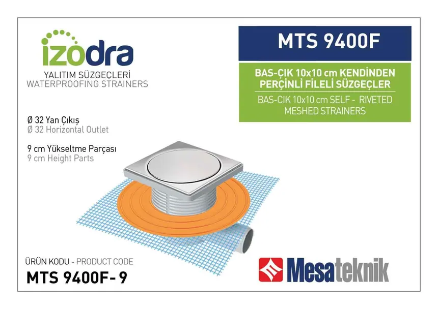 MTS 9400F Kendinden Percinli Fileli Suzgec Sistemleri 10 cm BasÇık