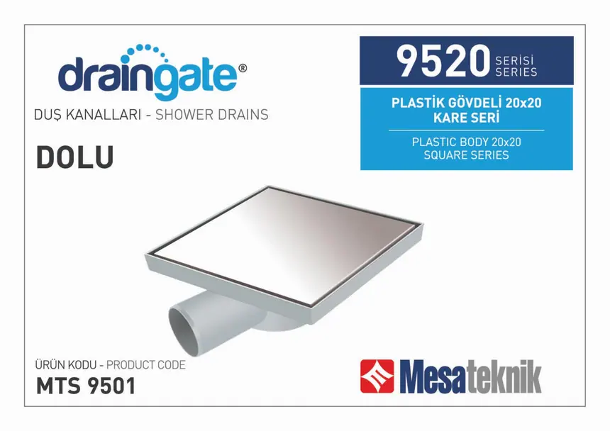 MTS 9520 Plastik Gövdeli 20 cm Kare Seri